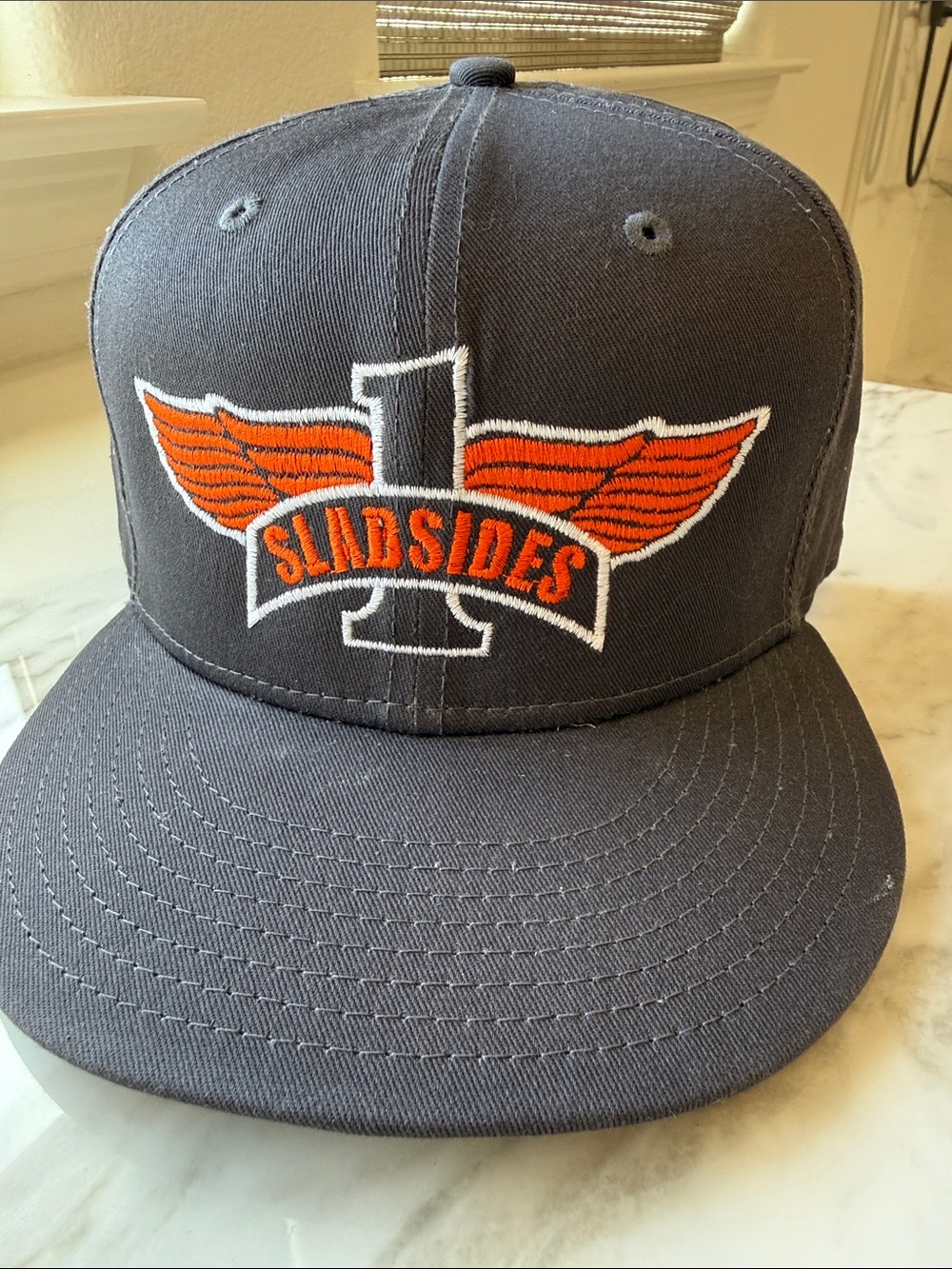 Harley-Davidson Gray Cap with Orange Wing SLIDSIDES Patch